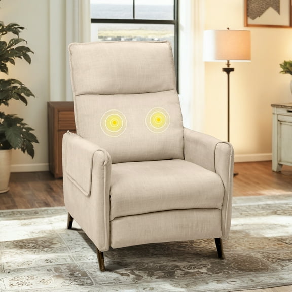 FunniHomi Massage Push Back Adjustable Recliner Chair for Living Room with 2 Side Pockets