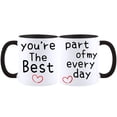 thumbnail image 1 of Funnil 2PCS Ceramic Coffee Mugs Wedding Gifts Set for Couples,Wife Husband Black, 1 of 3