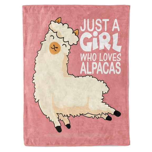 Funnil Alpaca blanket Fleece Throw Blanket for Couch Super Soft Cozy Bed Blanket Lightweight Plush Fuzzy Llama Blankets and Throws for Sofa, 50x60inch, Gift for Animal Lover,Pink