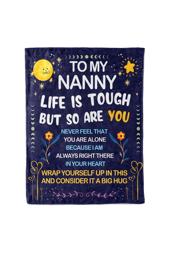 Best Gifts for Grandma from Grandchildren,Grammy Birthday Gift,Nanny Throw Blanket 50"x60" Dark Blue