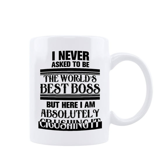 Funnil Boss Ceramic Coffee Mug Funny Unique Idea Cup Gift for Office Male Female Bosses Coworkers