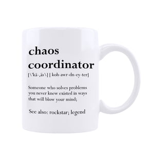 Funnil Ceramic Coffee Mug Office Gifts for Coworkers, Gifts for Boss, Chaos Coordinator Gifts for Women Teacher Boss Gifts for Women 11Oz