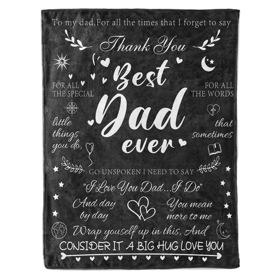 Funnil Dad Gifts Blanket-Daddy Gifts from Daughter Son 50"X60" Dad Birthday Gifts-Best Dad Ever Throw Blanket Gray