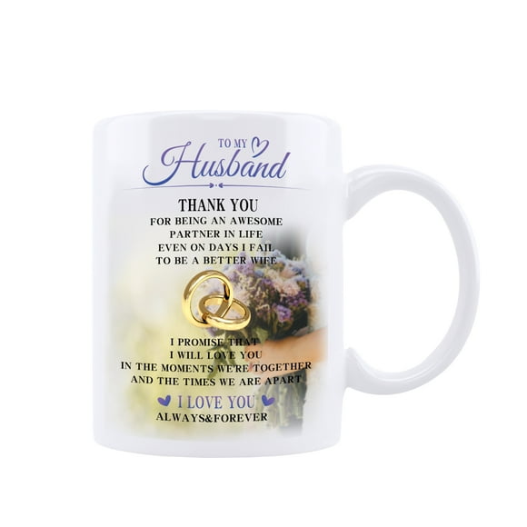 Funnil Fathers Day Gifts for Husband from Wife Home Handle Ceramic Coffee Mug White