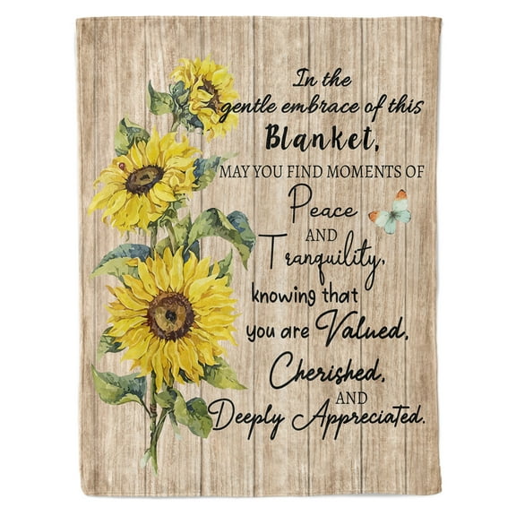 Funnil Flower Blanket Gifts for Elderly Super Soft Throw Blanket 60"x 50", Yellow