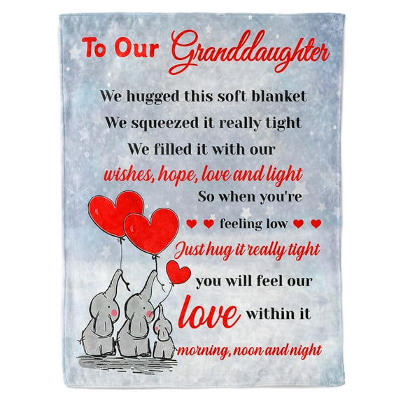 Funnil Granddaughter Gifts from Grandma, Granddaughter Blanket 50"x60" Birthday Graduation Gifts Throw Blanket Gray