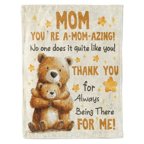Funnil Mom Blankets Gifts from Daughter & Son,Soft Throw Blankets, Mom Blankets Gifts for Birthday,Christmas Mother's Day 50x60" Beige