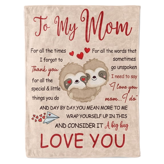 Funnil Mothers Day Blanket Mom Throw Blanket Wife Birthday Gift from Husband 60x50inch Beige