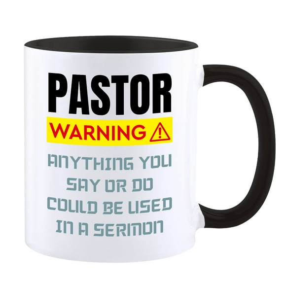 Funnil Pastor Appreciation Gift Christian Ceramic Coffee Mug Novelty Tea Cups Black