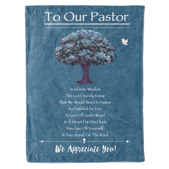 Funnil Pastor Appreciation Gifts Blanket Funny Gift Idea for Pastors Throw Blankets - Christian Pastor Gift 50"x60" Blue