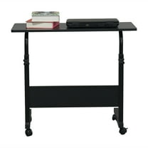 Funnil Side Table, Height Adjustable 27.16-38.58" Portable Computer Stand Desks with Wheels,Black