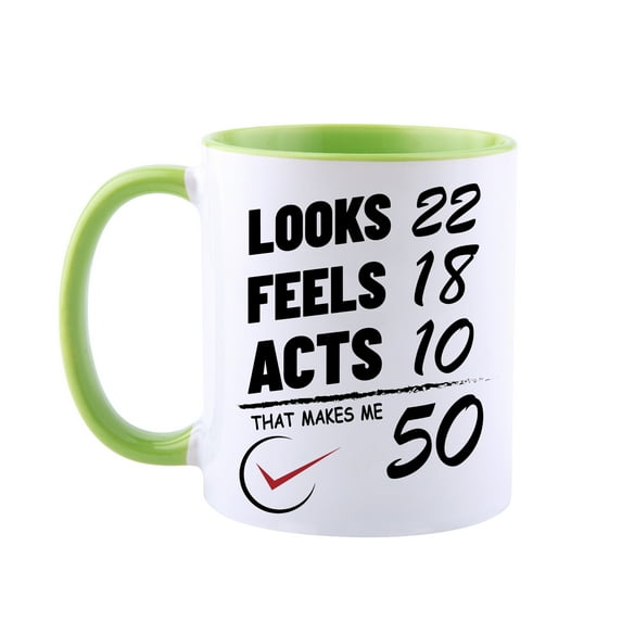 Funnli 50th Birthday Gifts Women Men Coffee Mug Best Friend Unique Mug Tea Cup 50 Years Old Birthday Gifts Ideas for Dad Mom Friend