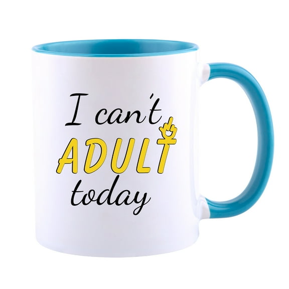 Funnli Ceramic Mugs -I Can't Adult Today Coffee Mug Tea Cup Personalized Gift for Birthday, Christmas, and New Year