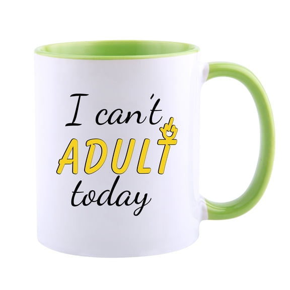Funnli Ceramic Mugs -I Can't Adult Today Coffee Mug Tea Cup Personalized Gift for Birthday, Christmas, and New Year