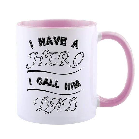 Funnli Father's Day Mug For Dad Coffee Mug, I Have A Hero I Call Him Dad Best Father's Day and Birthday Gifts for Dad Father Tea Cup