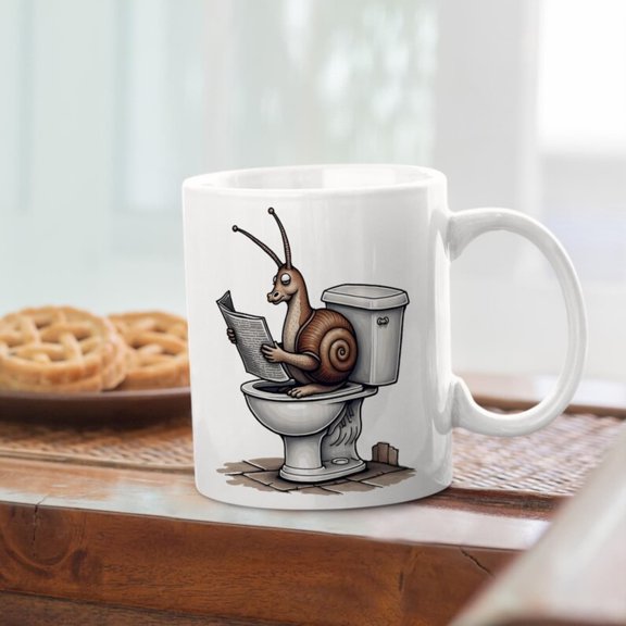 Funnnail Mug - Cistmas Gift & Wo, Humorous Coffee Cup, Snail Lover Novelty Mug, Quirky day Present.jpg