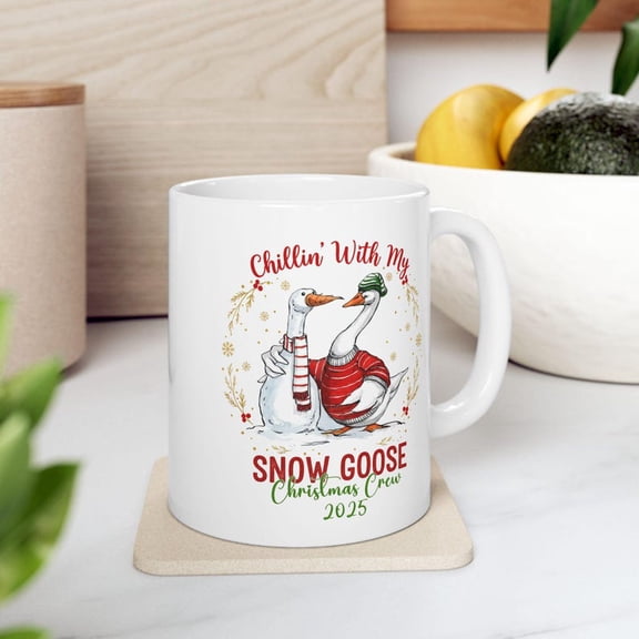Funnnow Goose CH1Ristmas Mug, H1oliday 2025 Coffee Cup Gifr for Geese Lovers