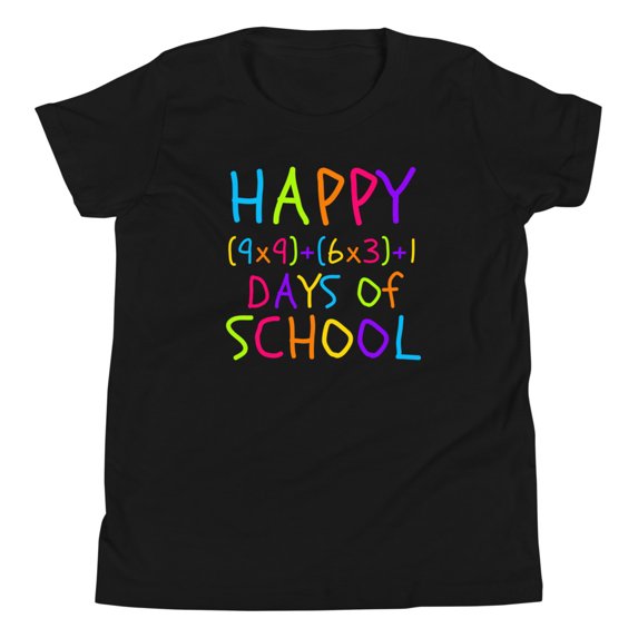 Funny 100th Day of School, Unisex Youth, 100 Days Smarter 100 Days Math Teacher Math Formula (Black, L)