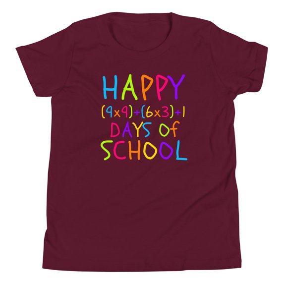 Funny 100th Day of School, Unisex Youth, 100 Days Smarter 100 Days Math Teacher Math Formula (Maroon, S)