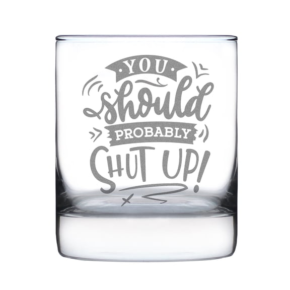 Funny 10oz Rocks Glass Hand Engraved Etched, Humorous Glass, Unique Handcrafted Glassware,