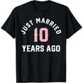thumbnail image 1 of Funny 10th Wedding Anniversary T-Shirt Just Married 10 Years Ago Retro Couple Gift for Husband Wife Men Women Graphic Tee, 1 of 6