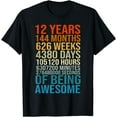 thumbnail image 1 of Funny 12th Birthday 12 Old Meter 12 Years of Being Awesome T-Shirt, 1 of 3