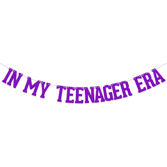 Funny 13th Birthday Banner Bruh It's My 13th Birthday Banner Teenager 13th Birthday Party Decoration Purple Glitter