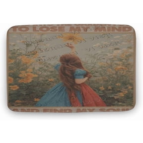 Funny 16X24 Inches Bath Rug Into The Garden I Go to Lose My Mind Quote, Soft & Non-Slip for Bathroom, Bedroom, Kitchen Gift for Women, Teens, Garden Lovers