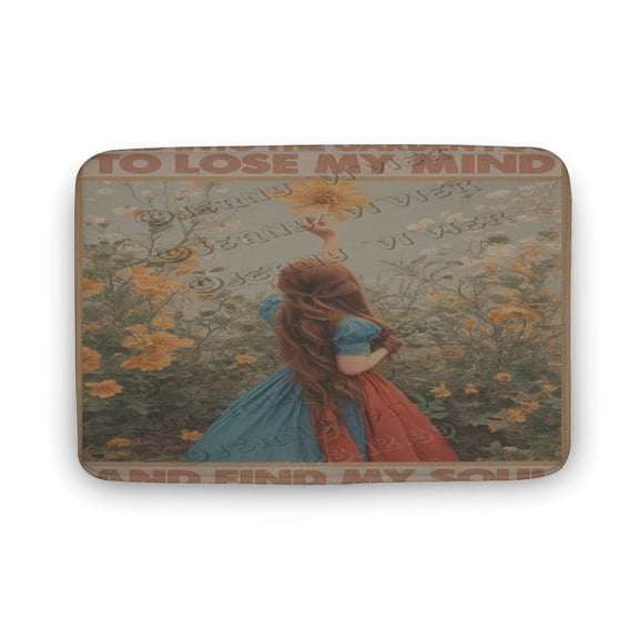 Funny 16X24 Inches Bath Rug Into The Garden I Go To Lose My Mind Quote, Soft & Non-Slip for Bathroom, Bedroom, Kitchen Gift for Women, Teens, Garden Lovers