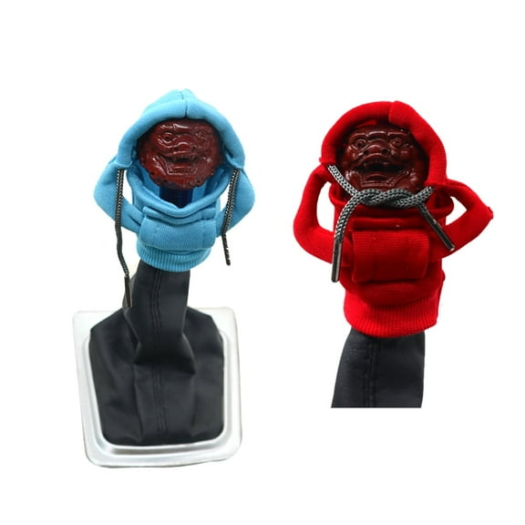 Funny 2-Piece Car Shift Knob Hoodie Cover Set for Car Interior Decoration, Fashion Car Shifter Knob Cover