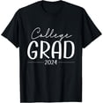 thumbnail image 1 of Funny 2024 College Graduate Graduation Grad Students Seniors T-Shirt mens t shirt，black，women，funny，misfits，men，journey，t-shirt, 1 of 4