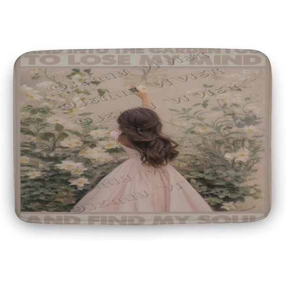 Funny 20x32 Inches Bath Rug Into The Garden I Go to Lose My Mind Quote, Soft & Absorbent for Bathroom, Bedroom, Kitchen Gift for Women, Teens, Garden Lovers Great