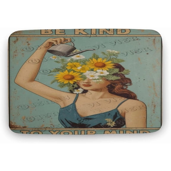 Funny 20x32 Inches Bath Rug Be Kind to Your Mind with Soft, Non-Slip Backing for Bathroom, Bedroom, Office Great for Women, Teens, Kids Ideal for Christmas, Birthdays