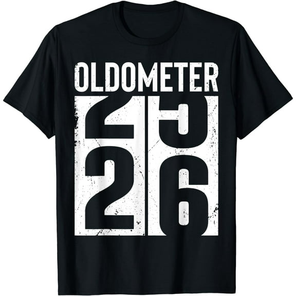 Funny 26 Years Old 26th Birthday Odometer Oldometer Gift Men T-Shirt