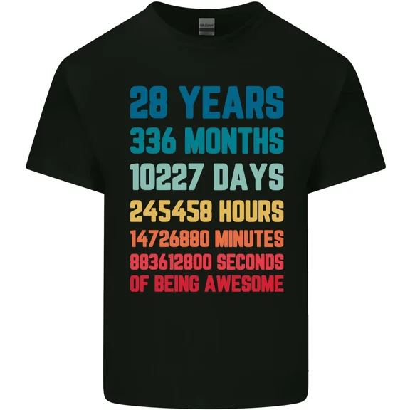 Funny 28th Birthday Gift For A 28 Year Old Man Or Woman Unisex T-Shirt