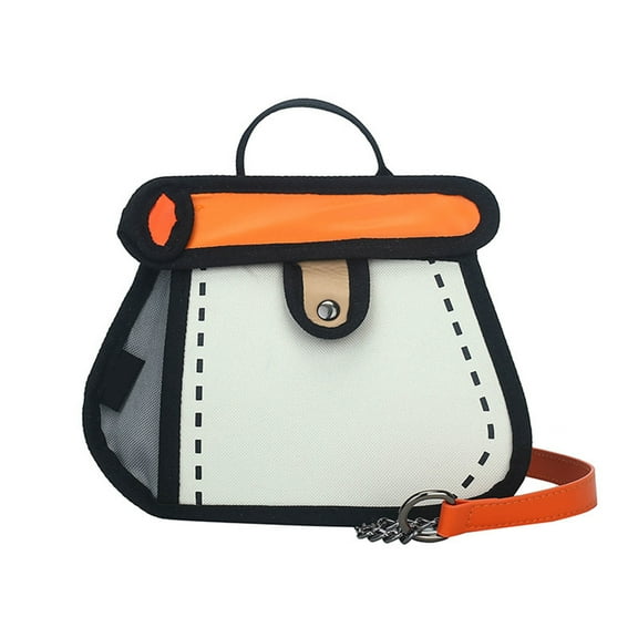 Funny 2D Drawing Handbag Cartoon Shoulder Bag with Chain Strap Casual Crossbody Purse for a Stylish and Whimsical Look