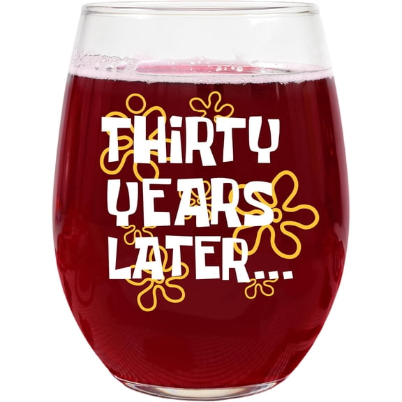 Funny 30th Birthday Wine Glass for Women  30 Years Later Design  15oz Stemless Glass  Nostalgi Gift for Her, Retirement resent, Best Friend or Wine Lover Gift