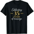 thumbnail image 1 of Funny 35 Years of Marriage 1989 35th Wedding Anniversary T-Shirt men and women can wear, black, white, gifts, 1 of 4