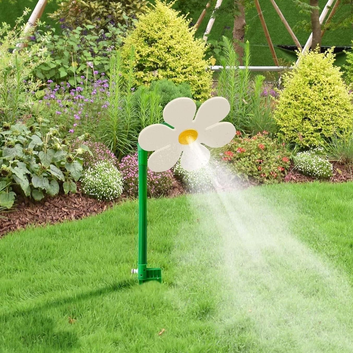 Funny 360° Rotating Sun Flower Sprinkler, Dancing Daisy Garden Water Sprayer For Yard Outdoor Kids Play
