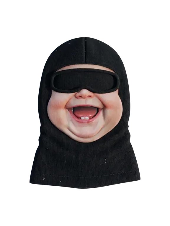 Funny 3D Baby Face Mask Balaclava, Winter Windproof Full Face Ski Mask, Novelty Head Cover for Skiing Snowboarding Party Costume,D