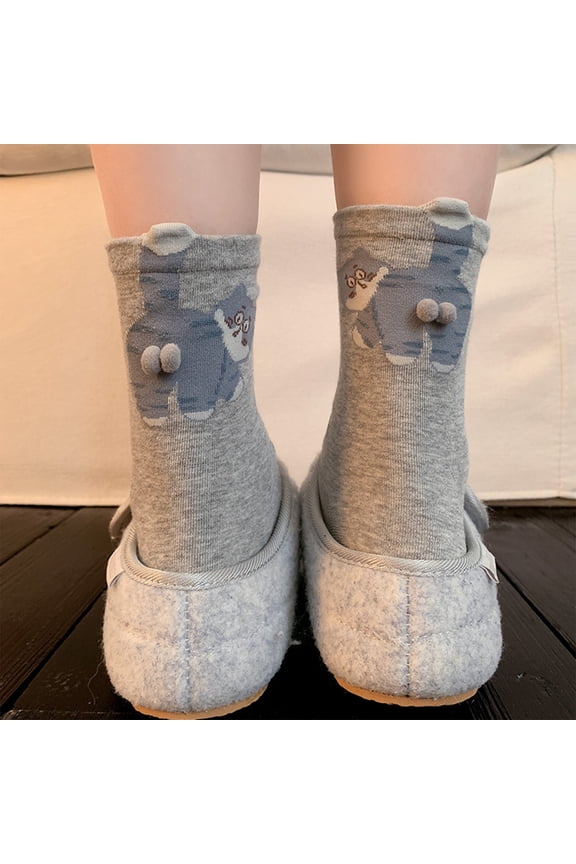 Funny 3D Cat Butt Print Mid- Socks Novelty Crew Sock Creative Gift Party for Women Men Daily Wear Hosiery,One Size
