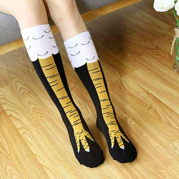 Funny 3D Chicken High Socks Cartoon Animals Thigh Stockings Creative Womens Mens Socks Soft