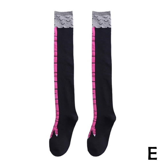 Funny 3D Chicken High Socks Creative Cartoon Animals Thigh Stockings Womens Mens