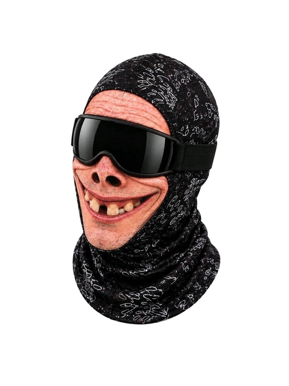 Funny 3D Printed Face Breathable Elastic Neck Gaiter Liner Halloween Cosplay For Cycling Motorcycle Outdoor Snap Back Wrap Women