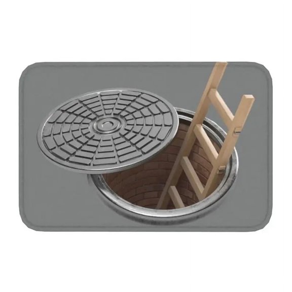 Funny 3D Traps Mat Front Door Rug Anti-Slip Indoor Outdoor Manhole Cover Pattern Doormat Floor Bath Entrance Kitchen Carpets