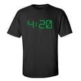 thumbnail image 1 of Funny 4:20 Digital Clock Design Adult Unisex Short Sleeve T-Shirt-Black-Small, 1 of 4