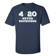 thumbnail image 1 of Funny 4/20 Never Remember Adult Unisex Short Sleeve T-Shirt-Navy-XXXL, 1 of 4