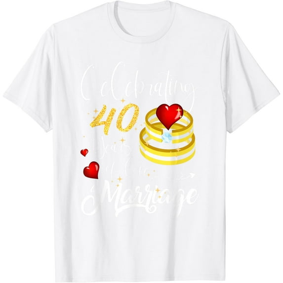 Funny 40 Years Of Love And Marriage 40th Wedding Anniversary T-Shirt100% cotton
