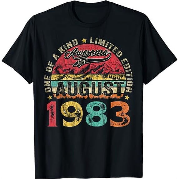 Funny 40 Years Old August 1983 Vintage 40th Birthday Gifts T-Shirt