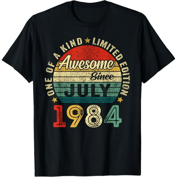 Funny 40 Years Old July 1984 Vintage 40th Birthday Men Women